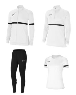 Set Nike Academy 21 Donna. Camicia + top 1/4 di zip + giacca + pantaloni da corsa. Confezione da 4 pezzi Set di prodotti per donne