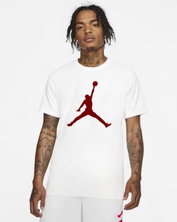 T-shirt Jordan Jumpman Blanc et Rouge pour Homme CJ0921-102