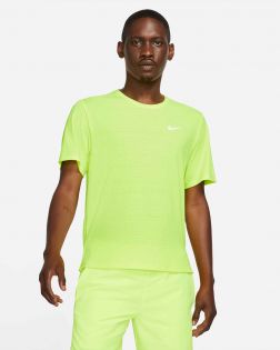 Maillot Running Nike Miler jaune fluo pour Homme CU5992-702