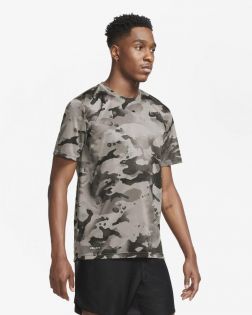 T-shirt d'entraînement Nike Dri-FIT Gris camouflage pour Homme CU8477-033
