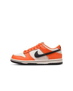 chaussures nike dunk low blanches oranges enfant dh9765 003
