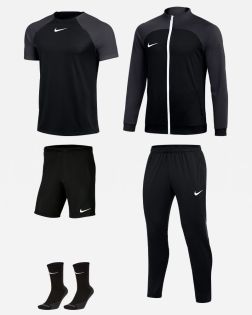 Conjunto Infantil Nike Academy Pro. Camiseta + Pantalón corto + Calcetines + Chaqueta + Pantalón de chándal. Oferta de 5 Packs para niño