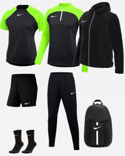 Pack Nike Academy Pro (7 pièces) | Maillot + Short + Chaussettes basses + Haut 1/4 zip + Pantalon de survêtement + Veste doublée + Sac à dos |