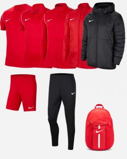 Pack Nike Park 20 (8 pièces) | Maillot + Polo + Short + Veste + Pantalon de survêtement + Veste doublée + Veste de pluie + Sac à dos | 