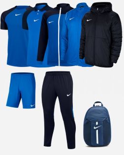 Ensemble Nike Academy Pro pour Homme. Veste de survêtement + Pantalon + Maillot + Short + Veste + Veste de pluie + Polo + Sac à dos. Pack 8 pièces