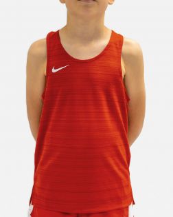 NT0302-657 Débardeur de running Nike Stock Dry Miler Rouge pour Enfant