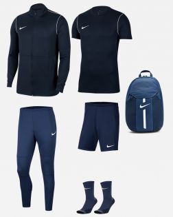 Pack Nike Park 20 pour (6 productos) | Mochilla + Chaqueta + Pantalón de chándal + Camiseta + Pantalón corto + Calcetines | 