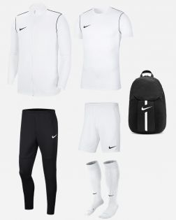 Set Nike Park 20 Uomo. Giacca + pantaloni + camicia + pantaloncini + calzini coordinati + zaino. Confezione da 6