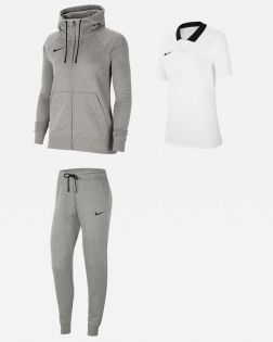 Ensemble Nike Team Club 20 pour Femme. Sweat à capuche zippé + Bas de jogging + Polo. Pack 3 pièces
