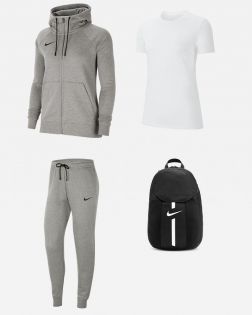 Ensemble Nike Team Club 20 pour Femme. Sweat à capuche zippé + Bas de jogging + Tee-shirt + Sac à dos. Pack 4 pièces