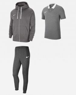 Ensemble Nike Team Club 20 pour Homme. Sweat à capuche zippé + Bas de jogging + Polo. Pack 3 pièces