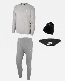 Ensemble Nike Sportswear pour Homme. 1 Sweat + 1 Bas de jogging + 1 Bonnet + 1 Banane. Pack 4 pièces