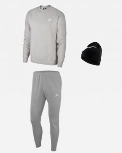Ensemble Nike Sportswear pour Homme. Sweat-Shirt + Bas de Jogging + Bonnet. Pack 3 pièces