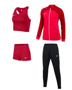 Ensemble Nike Academy Pro pour Femme. Débardeur court + Cuissard + Veste et Pantalon de survêtement Academy Pro. Pack 4 pièces