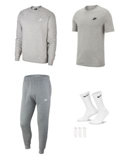 Ensemble Nike Sportswear pour Homme. Sweat-shirt + Bas de jogging + Tee-shirt + Lot de chaussettes. Pack 4 pièces
