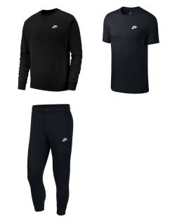 Ensemble Nike Sportswear pour Homme. Sweat-shirt + Bas de jogging + Tee-shirt. Pack 3 pièces