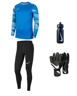 Conjunto de Portero Nike IV para Hombre. Camiseta + Pantalón portero + Guantes + Botella de agua. Oferta de 4 Packs para hombre