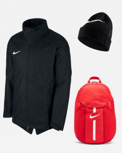 Pack Nike Rain Jacket (3 pièces) | Parka + Bonnet + Sac à dos |  Ensemble de produits pour homme