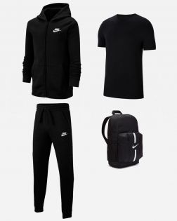 Set Nike Sportswear per Bambini. Tuta da jogging + Maglietta + Zaino. Confezione da 4 pezzi