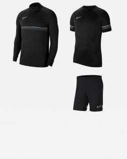 Pack Nike Academy 21 (3 productos) | Camiseta de chándal 1/4 Zip + Camiseta + Pantalón corto | 