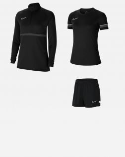Pack Nike Academy 21 (3 productos) | Camiseta de chándal de entrenamiento 1/4 Zip + Camiseta + Pantalón corto | 