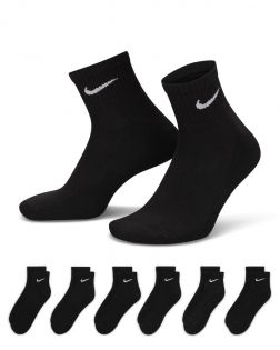 Lot de 6 paires de chaussettes basses Nike Everyday Cushioned Noires SX7669-010